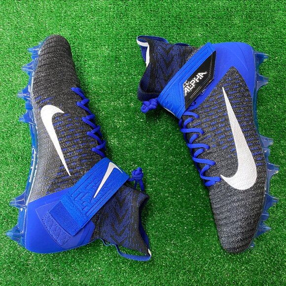 Nike Alpha Menace Elite 2 Mid Mens Football Cleats Blue BV2077-007 NEW Size 13